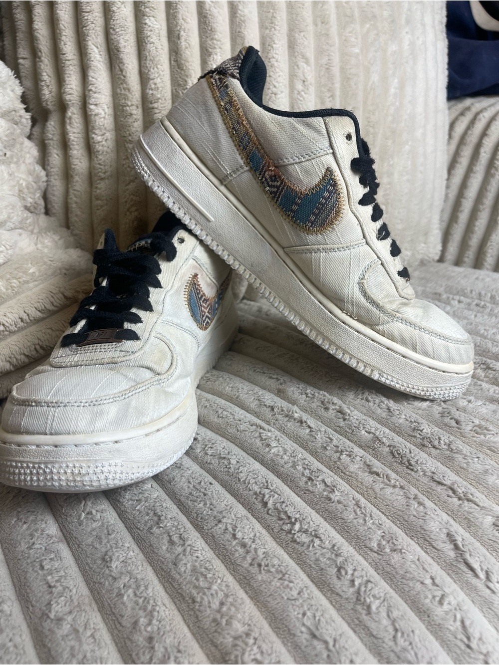 Nike Air Force 1 Low '07 LV8 Custom White Afro Punk Shoes Mens Size 8 Womens 9.5 - Picture 6 of 13